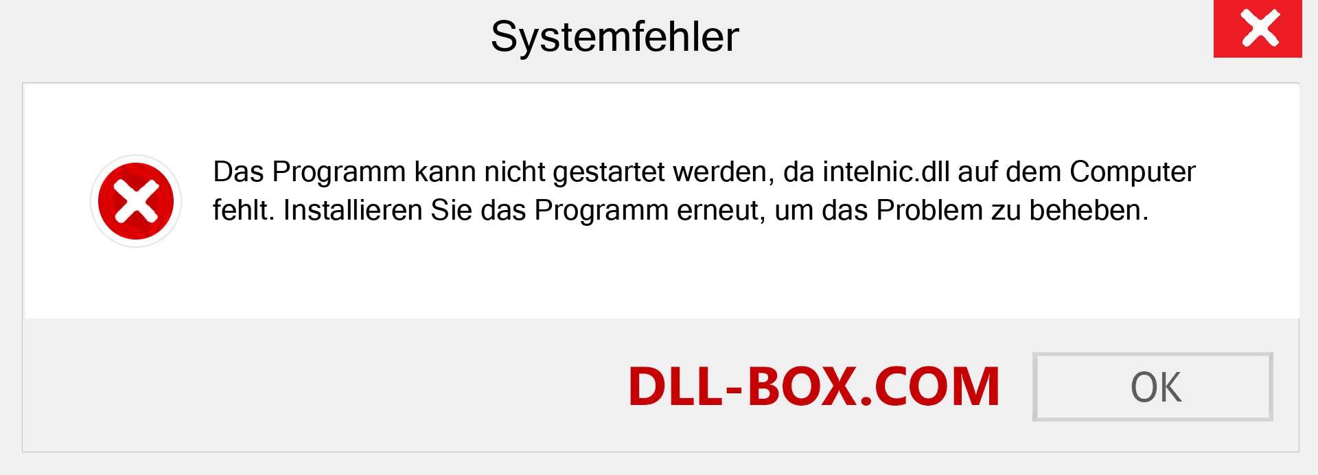 intelnic.dll-Datei fehlt?. Download für Windows 7, 8, 10 - Fix intelnic dll Missing Error unter Windows, Fotos, Bildern